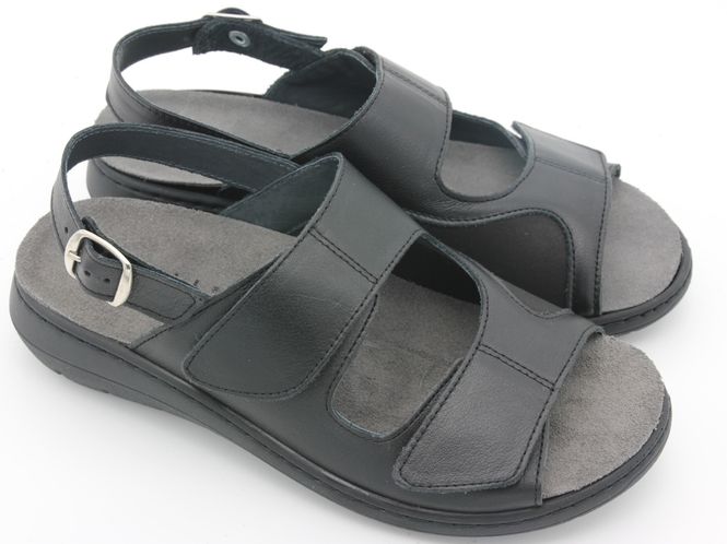 Huvudbild Embla Damsandal, elastisk insida, ergoflex, svart