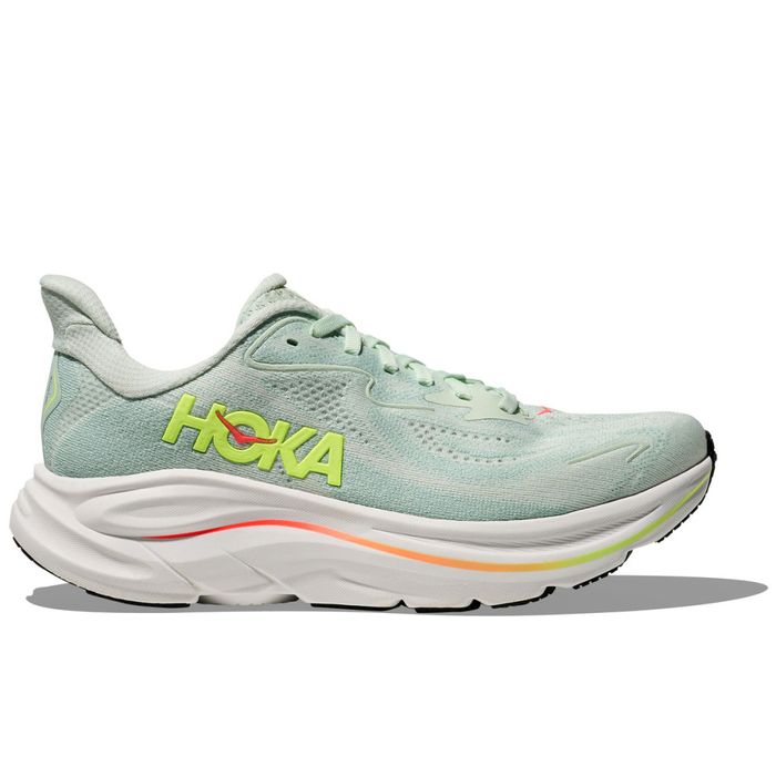 Hoka W Clifton 10 Sea Glass/Neon Flame